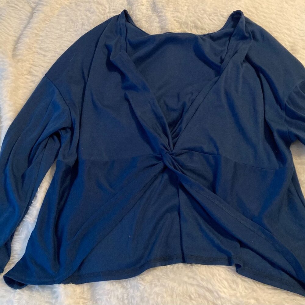 Plus Size Open Back Top